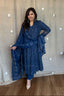 Blue Embroidered Cotton Suit Set