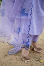 Lavender Embroidered Cotton Suit Set