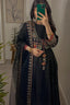 Black Chanderi Silk Embroidered Dress with Dupatta