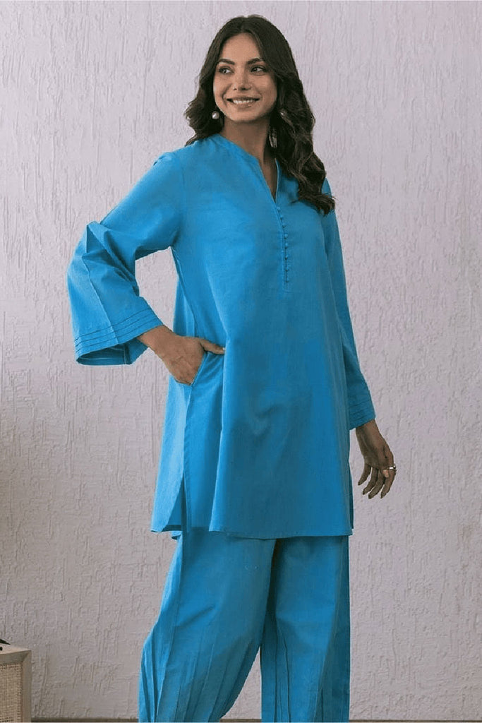 Blue Cotton Co-ord Set