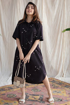 Black Cotton Printed Dress