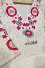 White Schiffli Embroidered Cotton Co-ord Set