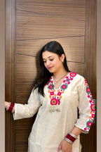 White Schiffli Embroidered Cotton Co-ord Set