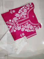 Pink Chikankari Embroidered Cotton Kurta Set