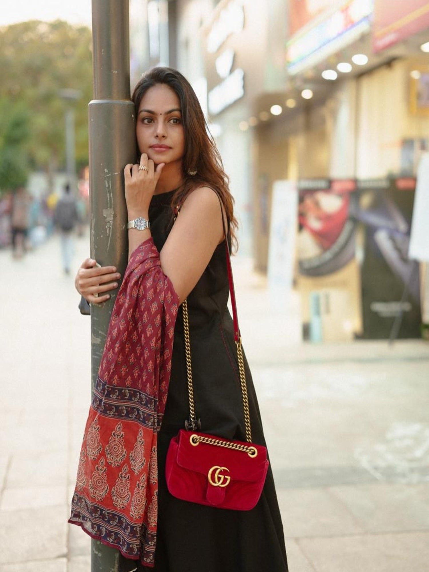 Taraash Black Thread Work Ajrakh Printed A-line Cotton Suit Set Secondary image