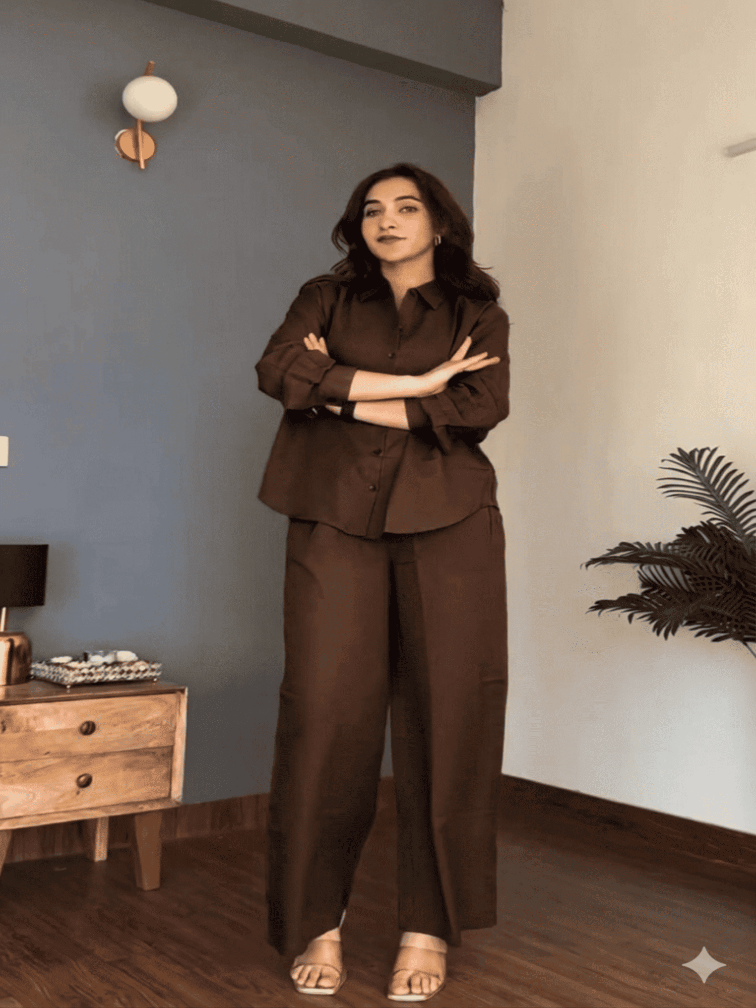 Taraash Brown Chic Cotton Co-ord Set Secondary image