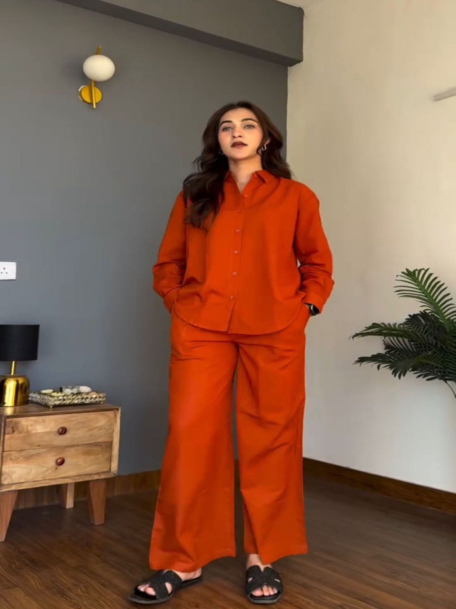 Taraash Orange Chic Cotton Co-ord Set Secondary image