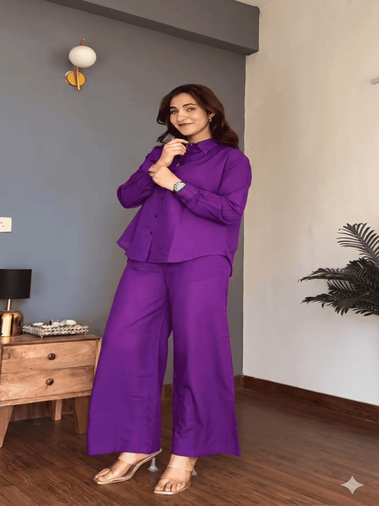 Taraash Purple Chic Cotton Co-ord Set Secondary image