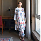 White Boota Hand Block Printed Cotton Co-ord Set