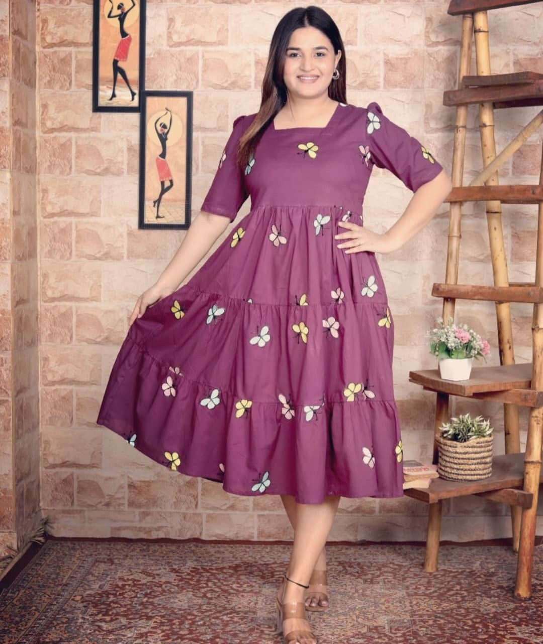 Purple midi dress, taraash  Main image