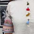 White Cotton Embroidered Kurta Set
