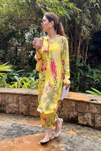 Yellow Printed Muslin Co-ord Set