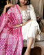 Ivory Floral Embroidered Cotton Suit